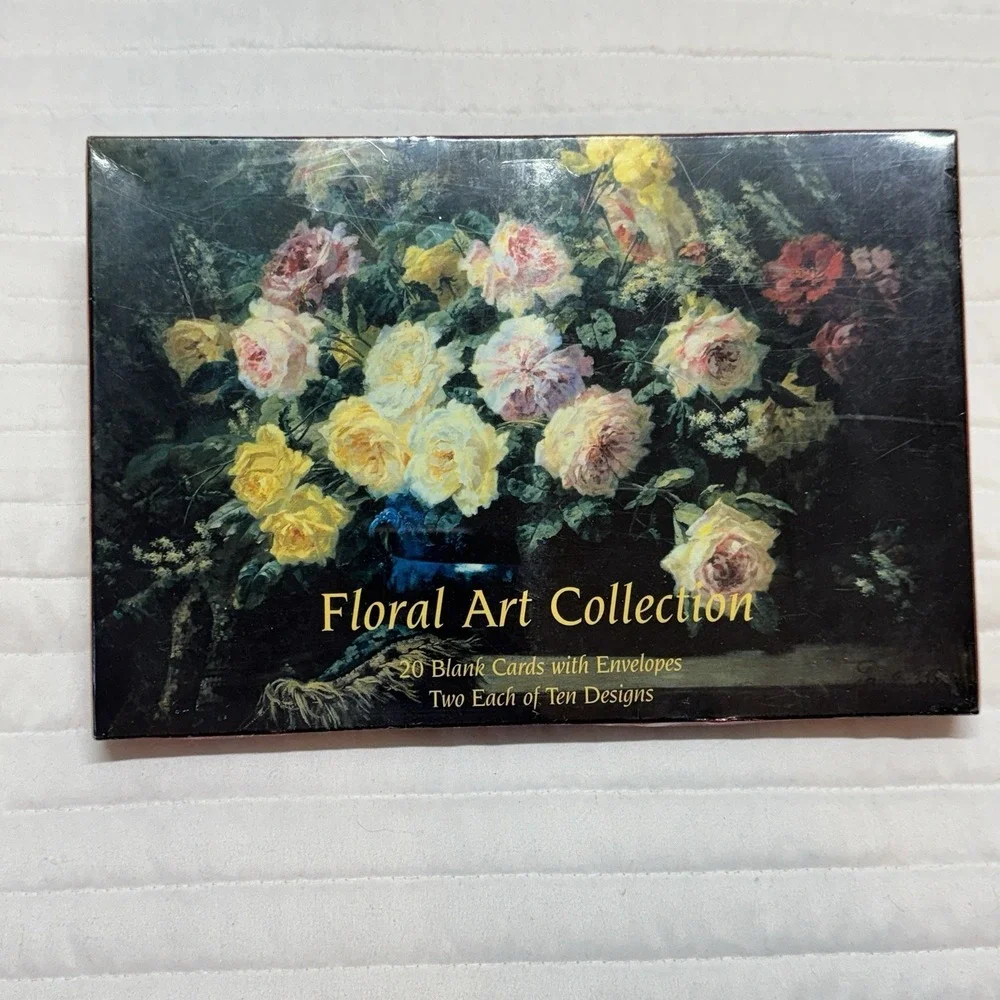 Floral Art Collection Cards and Envelopes Set of 20 Assorted Designs‎ 10 Designs